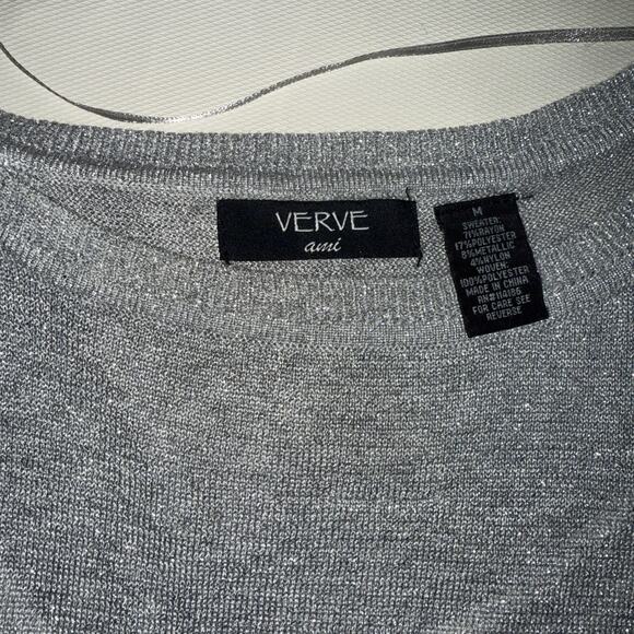 Verve Ami Women's Silver Sparkle Pullover Sweater - Medium - Picture 2 of 8